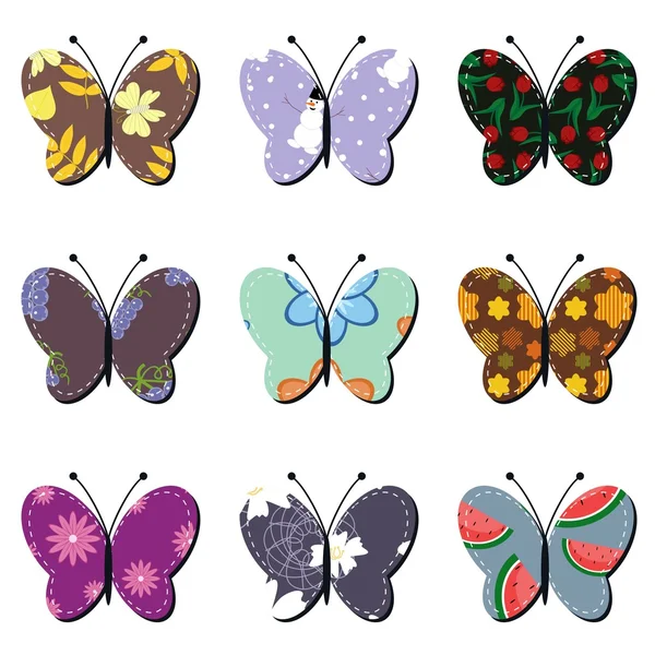 Mariposas Scrapbook — Archivo Imágenes Vectoriales