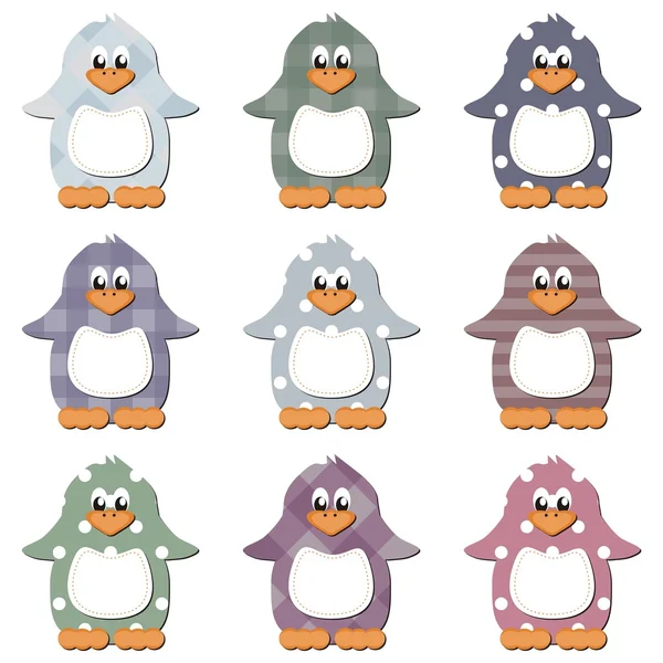 Pingüinos de Scrapbook — Archivo Imágenes Vectoriales