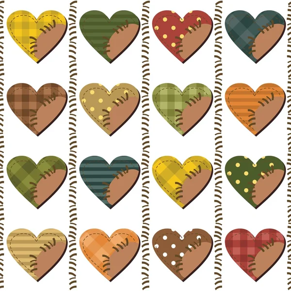 Set with scrapbook hearts — Stock Vector