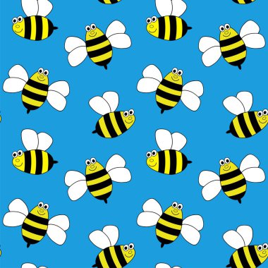 Dikişsiz arılar mavi artalanla