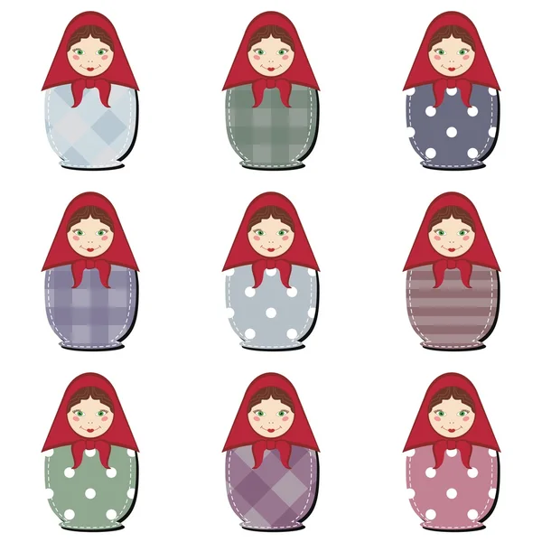 Matryoshka poppen scrapbook — Stockvector