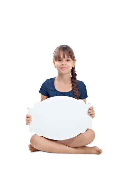 Girl with blank board — Stock Photo, Image