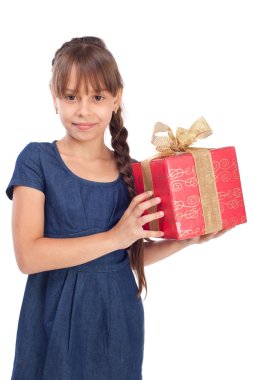 Kırmızı giftbox ile bir gülücük ver