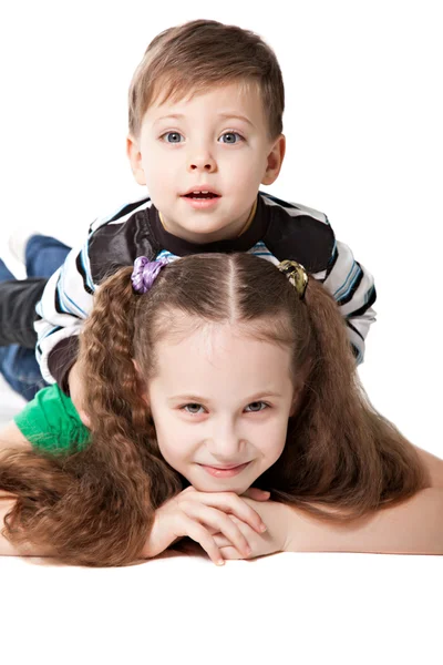 Fratello con sorella — Foto Stock