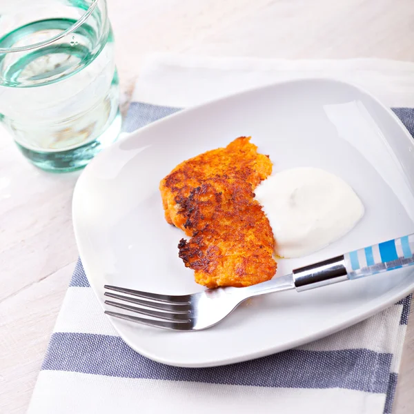 Carrot cutlets on plate — Stock Photo, Image