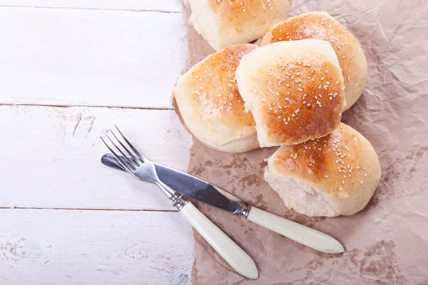 Fresh homemade bread rolls — Stock Photo, Image