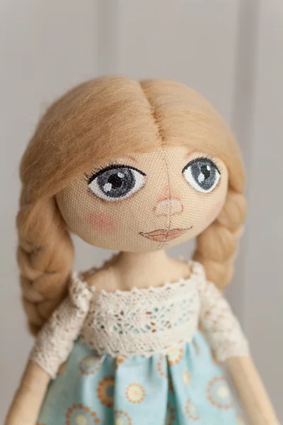 Hand made fabric doll — Stock Photo, Image