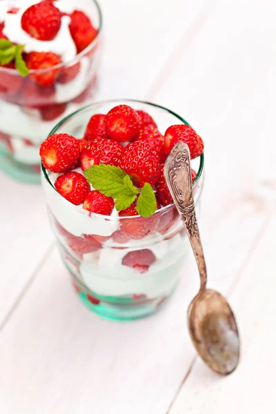 Makanan penutup stawberry — Stok Foto