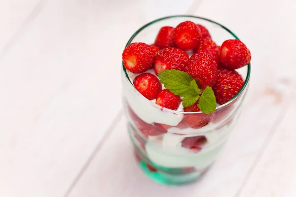 Stawberries efterrätt — Stockfoto