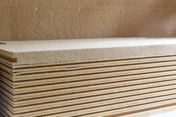 malzeme arkaplanı - sıkıştırılmış termal yalıtımlı kenevir lifli paneller.