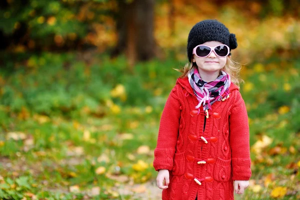 Adorable little girl on autumn day — Stock Photo, Image