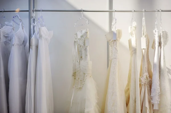 A few beautiful wedding dresses — Stock Photo, Image