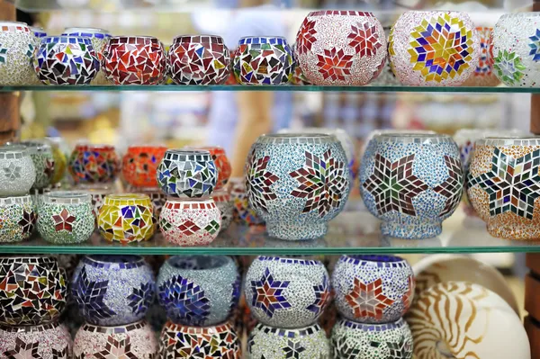 Shop stand with Turkish souvenirs — Stock Photo, Image