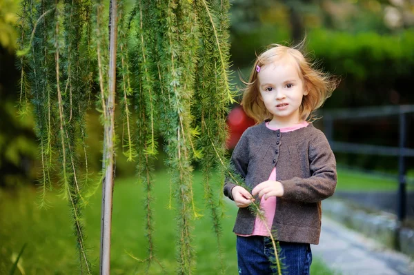 Schattig klein meisje portret buitenshuis — Stockfoto