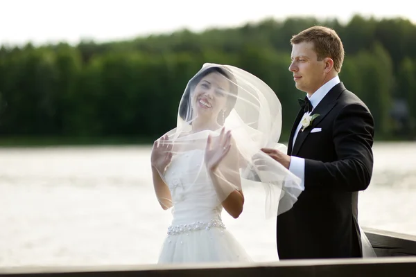 Vacker brud och brudgum — Stockfoto