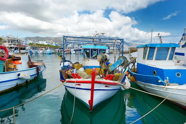 港で漁船 ストック画像