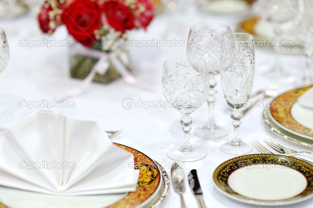 Table set for an event party