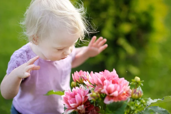 Açık havada çok güzel bebek kız portre — Stok fotoğraf