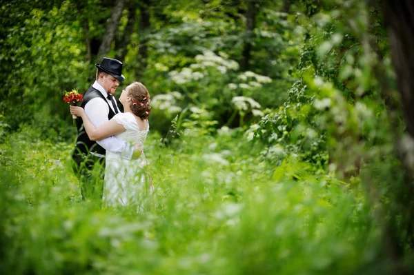 Schöne Braut und Bräutigam — Stockfoto