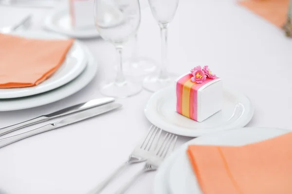 Ensemble de table pour une fête d'événement ou une réception de mariage — Photo