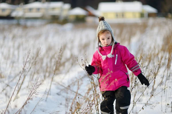 Schattig meisje op winter — Stockfoto