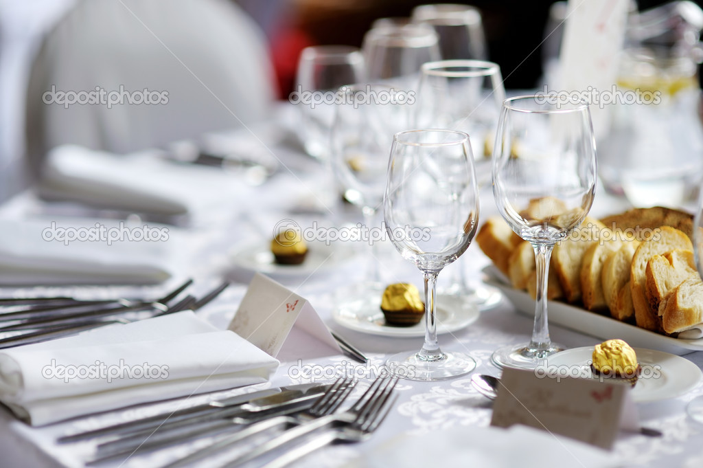 Table set for an event party