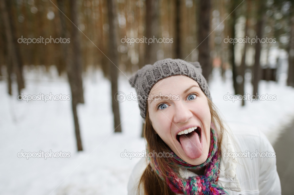 Young funny woman being silly