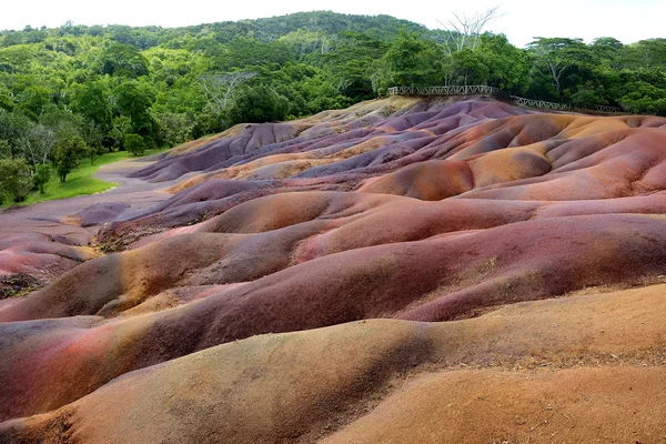 Chamarel seven coloured earths on Mauritius — Stock Photo, Image