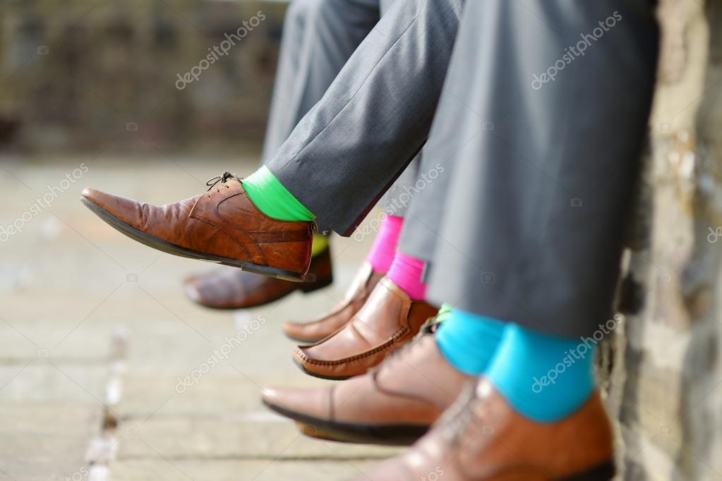 Colorful socks of groomsmen — Stock Photo © MNStudio 43483555