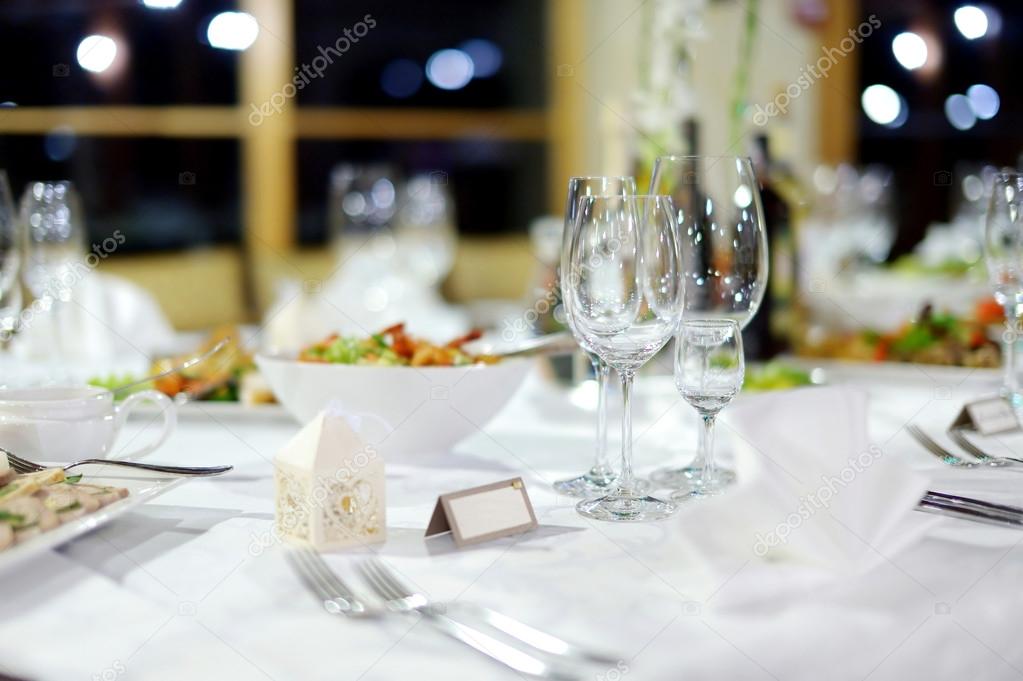 Table set for an event party or wedding reception