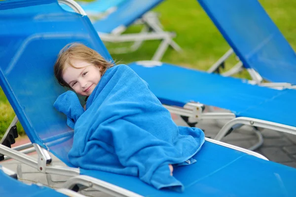 Girl covered with a towel — Stock Photo, Image