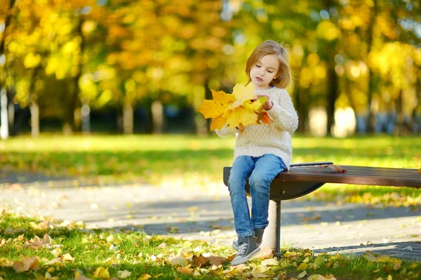 Kleines Mädchen an einem Herbsttag — Stockfoto