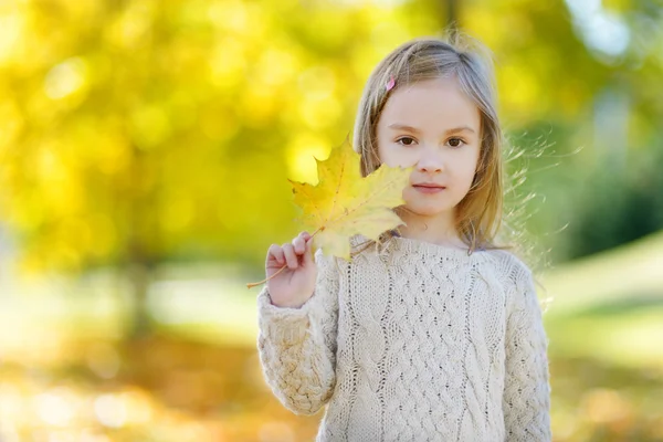 Sonbahar gününde küçük kız — Stok fotoğraf