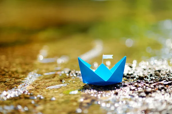 Blue paper boat