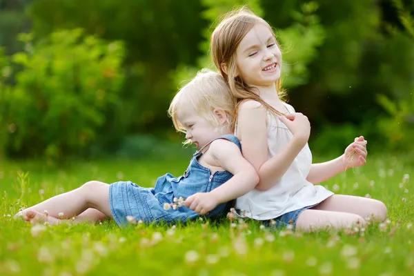 Sisters on grass — Stock Photo, Image