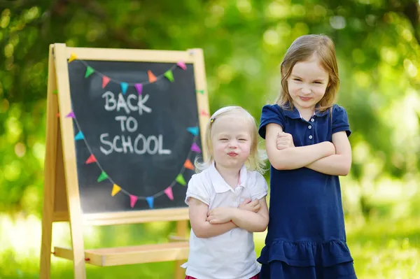 Girls  unhappy  going to school — Stock Photo, Image