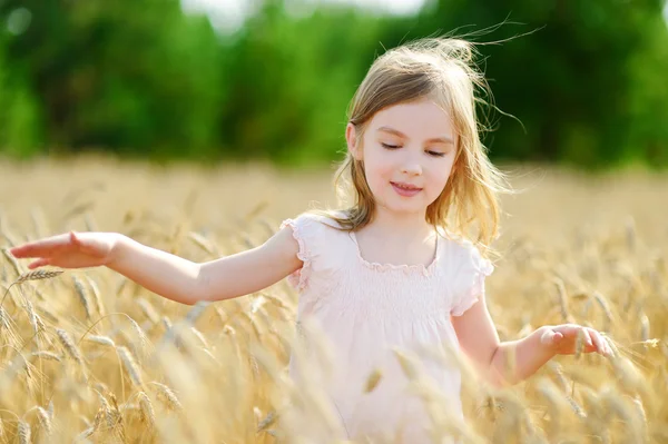 Chica en el campo de trigo — Foto de Stock