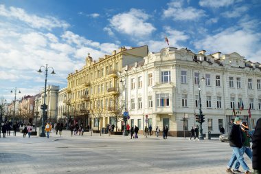 VILNIUS, Litvanya - 15 Mart 2021: Vilnius, Litvanya 