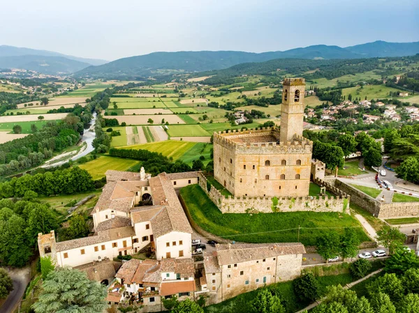 Widok Lotu Ptaka Miasto Bibbiena Położone Prowincji Arezzo Toskania Największe — Zdjęcie stockowe