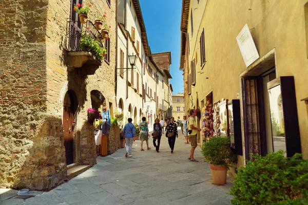 Pienza Italy Haziran 2019 Pienza Sokakları Güzel Toskana Vadisinde Yer — Stok fotoğraf