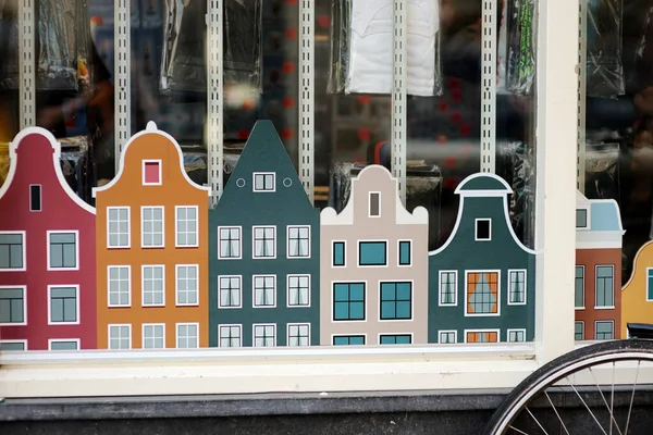 Iconische Gracht Dancing Houses Gemaakt Van Papier Als Decoratie Voor — Stockfoto