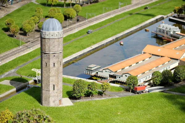 Miniaturní Vodárenská Věž Miniaturním Parku Madurodam Haag Nizozemí Holandsko — Stock fotografie