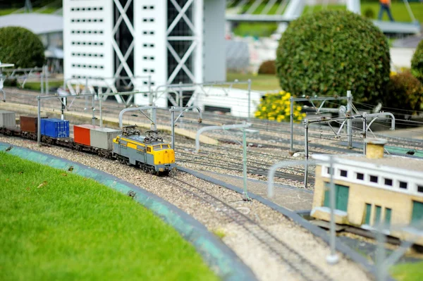 Minyatür Demiryolu Tren Madurodam Minyatür Parkında Lahey Hollanda — Stok fotoğraf