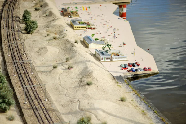Madurodam Minyatür Parkındaki Minyatür Plaj Lahey Hollanda — Stok fotoğraf