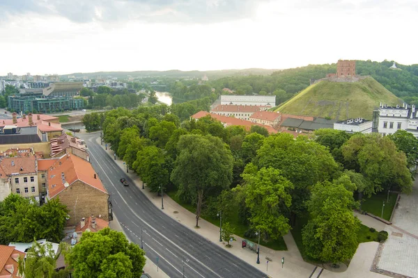 Katedral Meydanı Nın Havadan Görünüşü Vilnius Eski Kasabası Nın Ana — Stok fotoğraf
