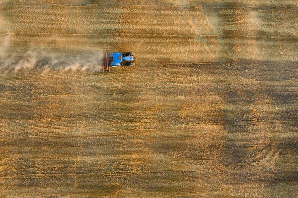 Luchtfoto Van Percelen Landbouwgrond Van Verschillende Gewassen Hooibaal Velden Landbouwgronden — Stockfoto