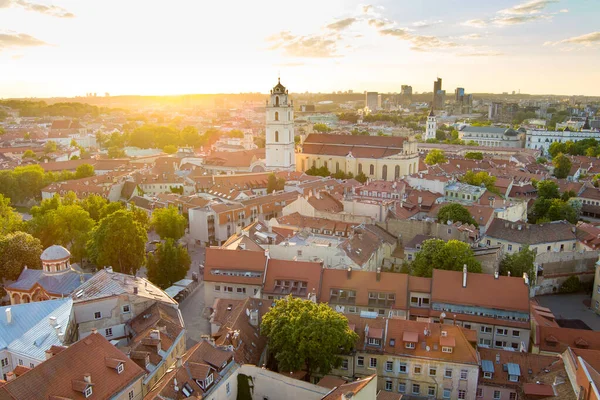 Aerial View Vilnius Old Town One Largest Surviving Medieval Old — ストック写真