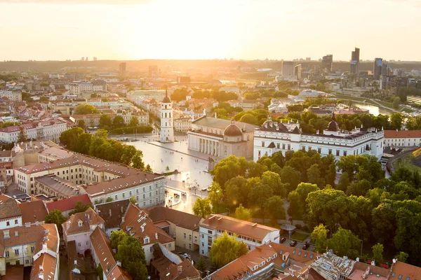 Aerial View Vilnius Old Town One Largest Surviving Medieval Old — Stok fotoğraf