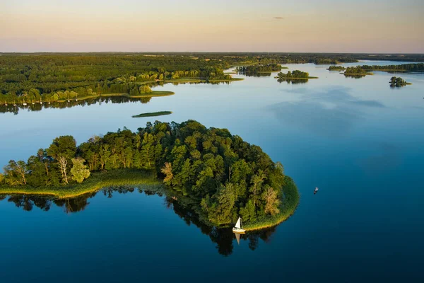 Luftaufnahme Des Malerischen Rubikiai Sees Der Nähe Der Stadt Anyksciai — Stockfoto