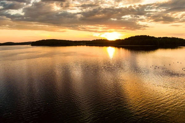 Piękny Widok Zachód Słońca Jeziora Galve Ulubione Jezioro Wśród Turystów — Zdjęcie stockowe